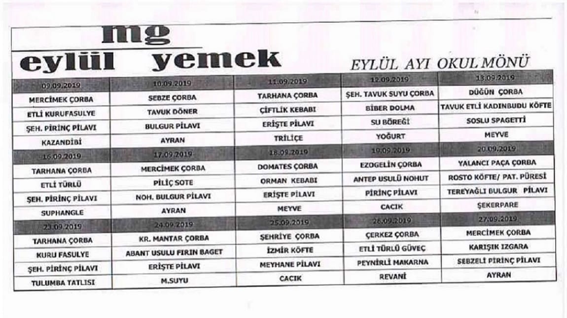 Yemek Listesi